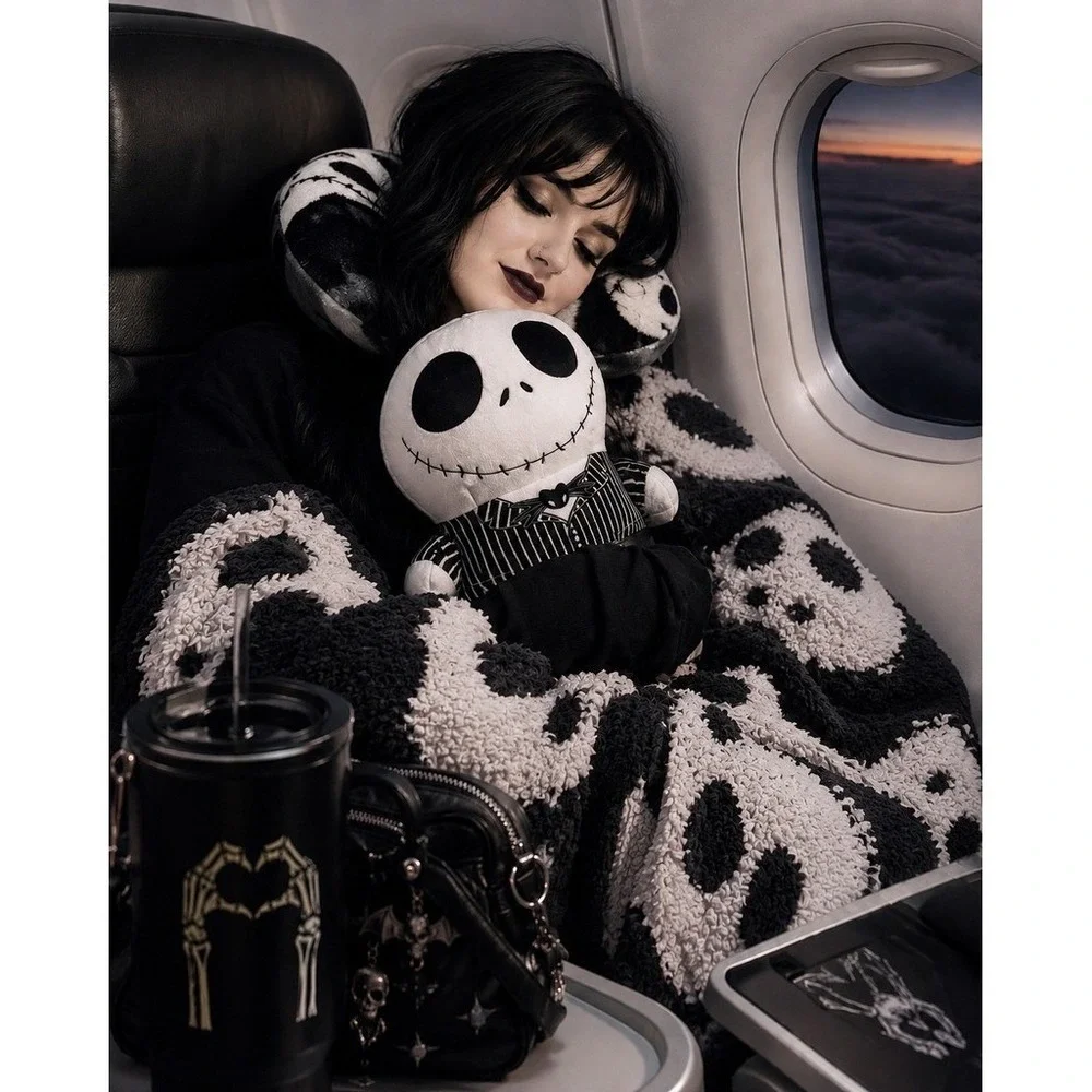 Disney Nightmare Before Christmas Jack Skellington Pillow & Throw Halloween NIB